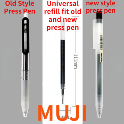10Pcs Muji Gel Ink Ballpoint Press Pen Refills Black/Blue/Red
