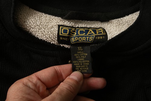 Oscar Sports XL Sherpa Lined Sweater (J2L) Jacquard Knit Type (JSF6) Black 1/4 - Picture 2 of 9