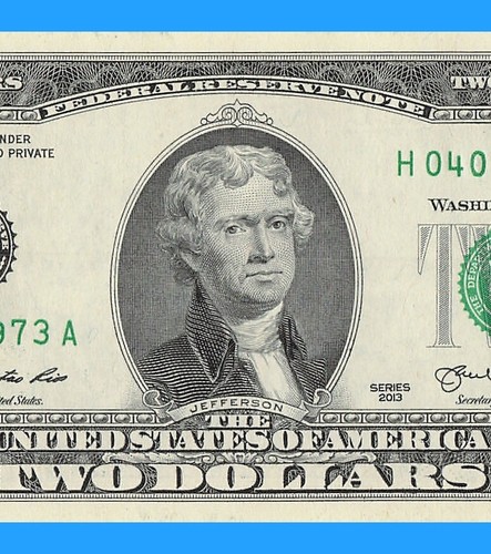 APRIL 07 1973 Birthday Date Note Fancy Serial Number Two Dollar Bill - Picture 5 of 11