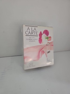 A La Carte 4 Acrylic Flower Holder Napkin Ring Set