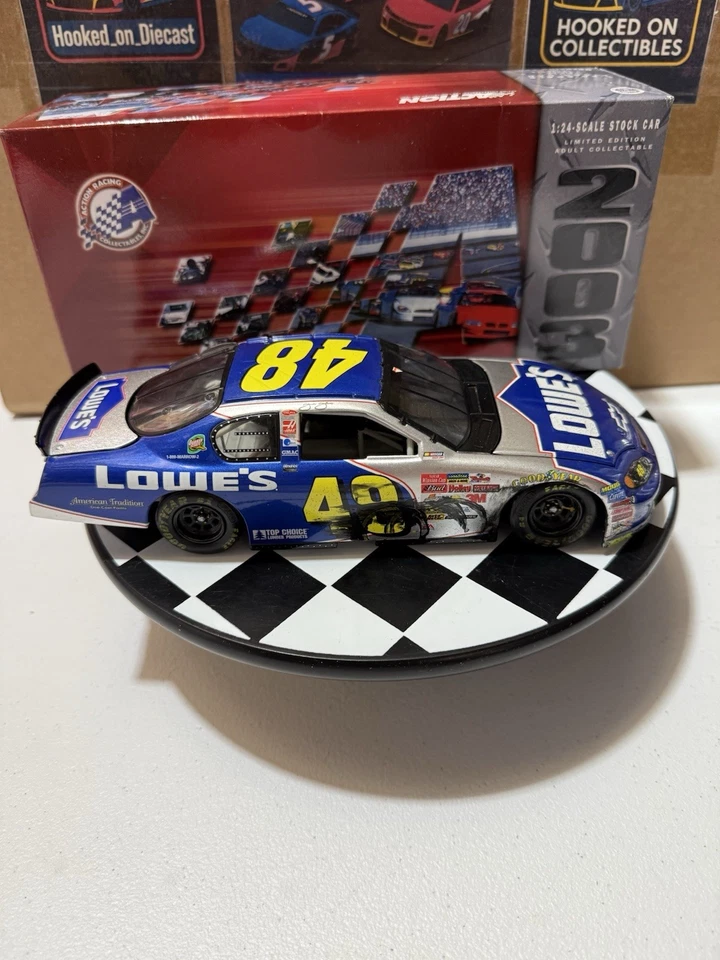 RARE* CUSTOM Jimmie Johnson #48 Lowe’s New Hampshire Win 2003 1:24 Diecast - Image 2 of 4