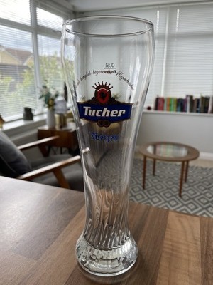 Tucher Weizen Deutsches Weizen Pils Bierglas 10'' hoch Wirbel Design Vintage 0,5L