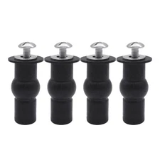 4 PCS Universal Toilet Seat Hinges Screws, Stainless Steel  Rubber, Top Mount...