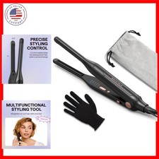 3/10" Small Flat Iron, Pencil Flat Iron for Short Hair, Pixie Cut and Bangs, ...