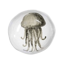 Suppenteller MARINA MEDUSA Qualle D. 22cm weiß schwarz grau Virginia Casa