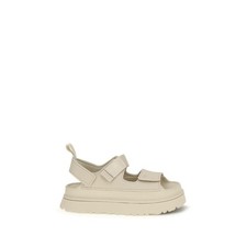 UGG Goldenglow Women Beige Sandals Recycled Polyester Flat Wedge Strappy Shoes