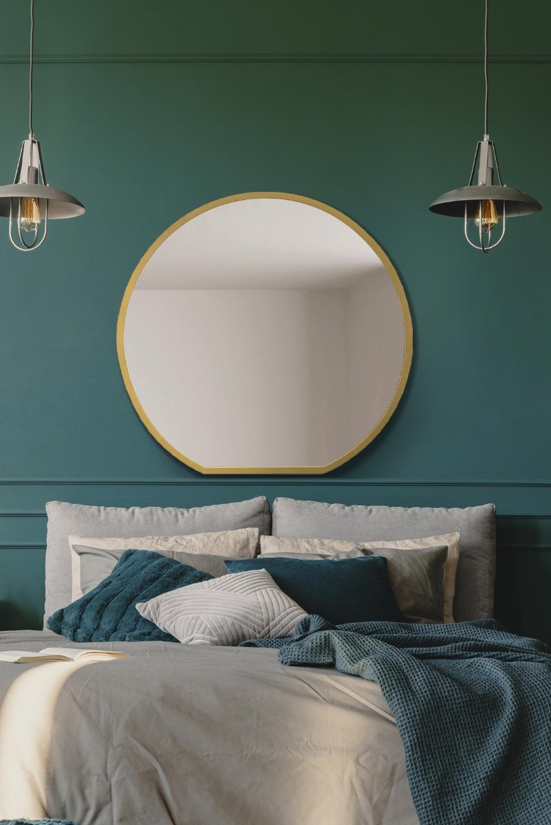 The Circulus New Large Gold Framed Mantle Mirror - 33"" X 31"" 84 x 80cm
