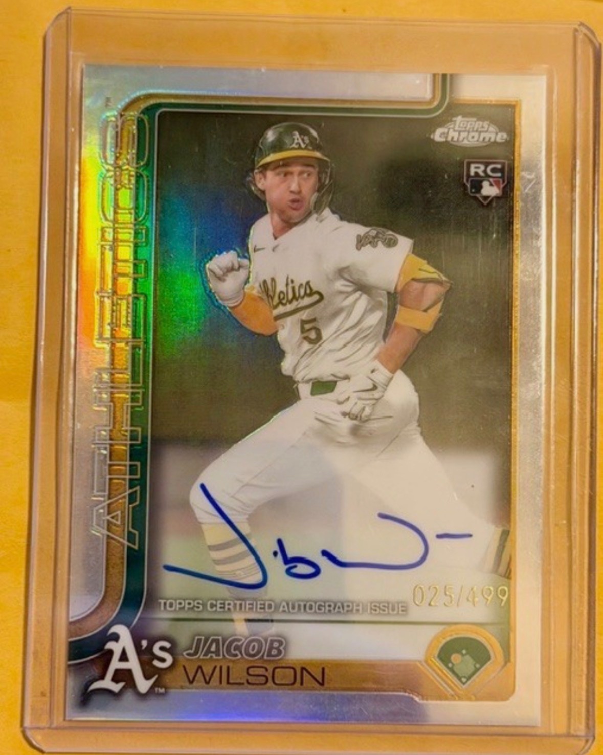 2025 Topps Chrome Jacob Wilson Rookie Auto Refractor /499 Athletics