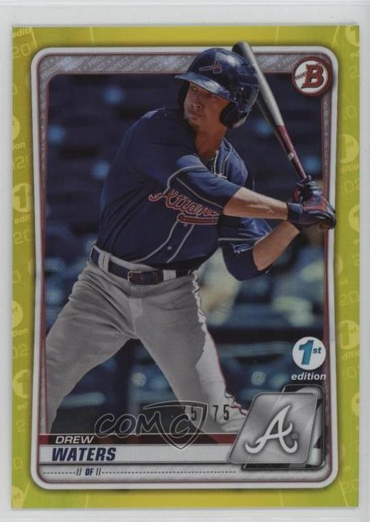 2020 Bowman 1st Edition Yellow Foil /75 Drew Waters #BFE-2 nd3