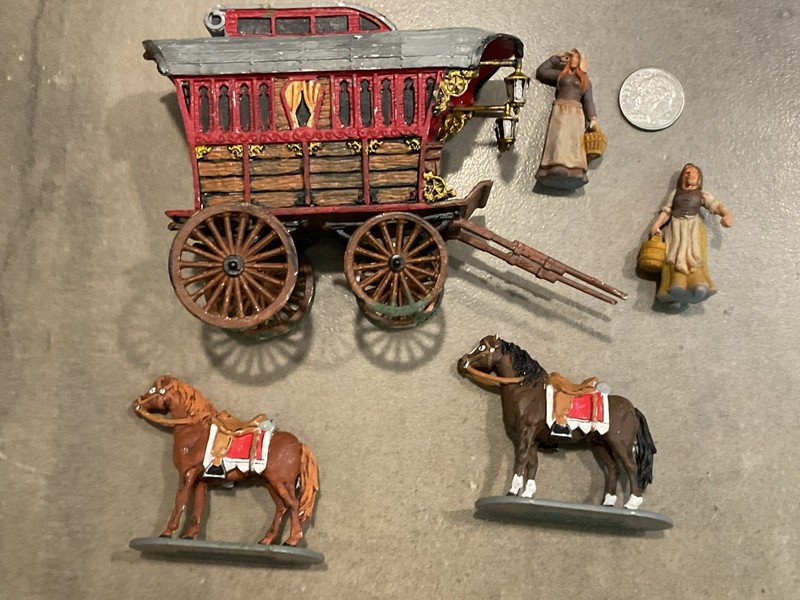 Caravan Wagon With 2 Women And 2 Horses.