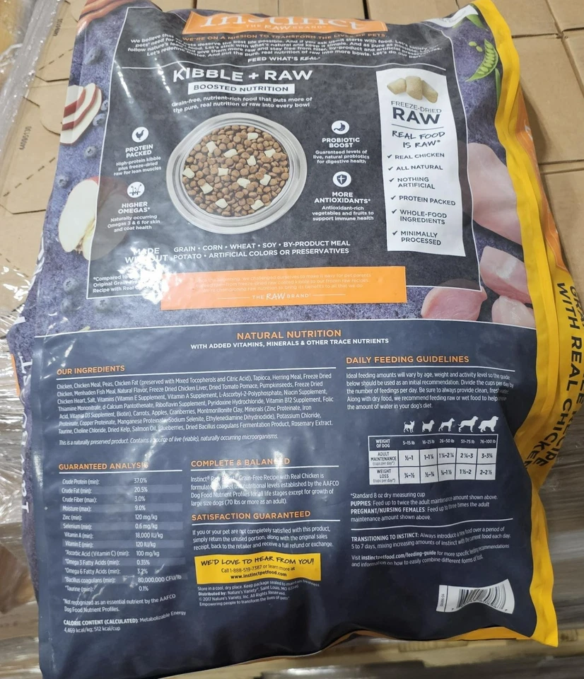 INSTINCT 21 LBS Raw Boost Natural Dry Dog Food w/ Freeze Dried Pcs 4/15/2026 - Image 2 of 3