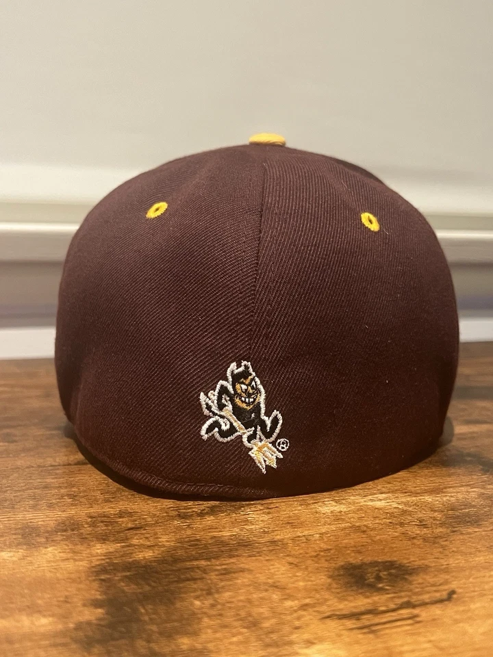 Arizona State Sun Devils Fitted Hat Zephyr Brand SIZE 7 3/4 Maroon And Gold. VIP - Image 2 of 4