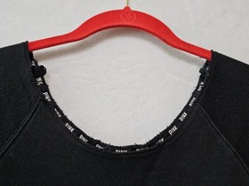 Victoria's Secret PINK Sweatshirt Black Leopard Print & Logo Spellout Gold Studs