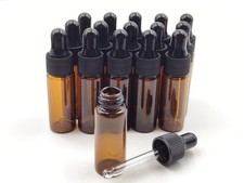 15Pcs 5ml Empty Tiny Amber Glass Mini Dropper Bottles for Essential Oils, Fra...
