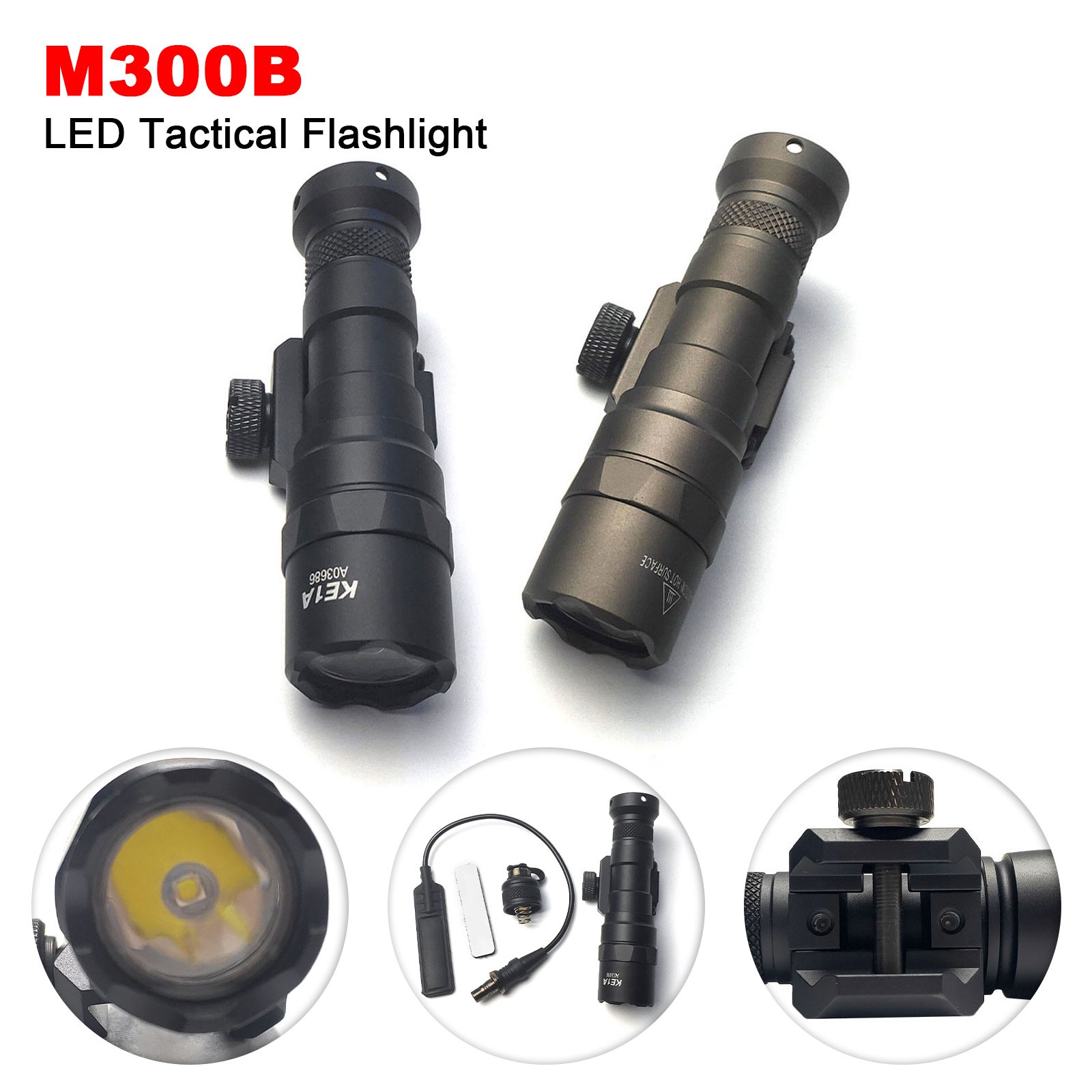 Us Tactical M300B M340C M600B M600V IR M640DF LED Constant Momentary Weaponlight