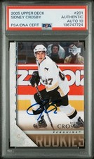 2005 Upper Deck Young Guns Signed Sidney Crosby RC 201 PSA DNA Auto Grade 10