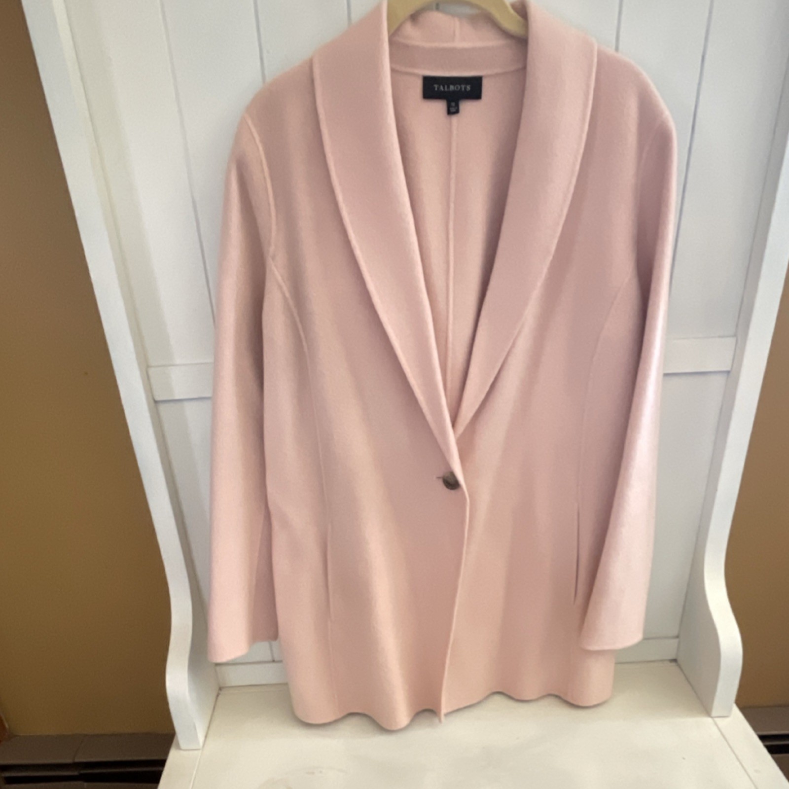 Talbots Women's Pink Mid-Length Basic Jacket Butt… - image 1
