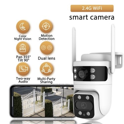Boykeep 2.4G WIFI Dual Lens Kamera Outdoor PTZ 6MP Smart Home Sicherheit IR Cam