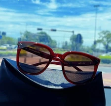 GentleMonster Lady Lang RC3 Sunglasses Red Frame Brown Lenses