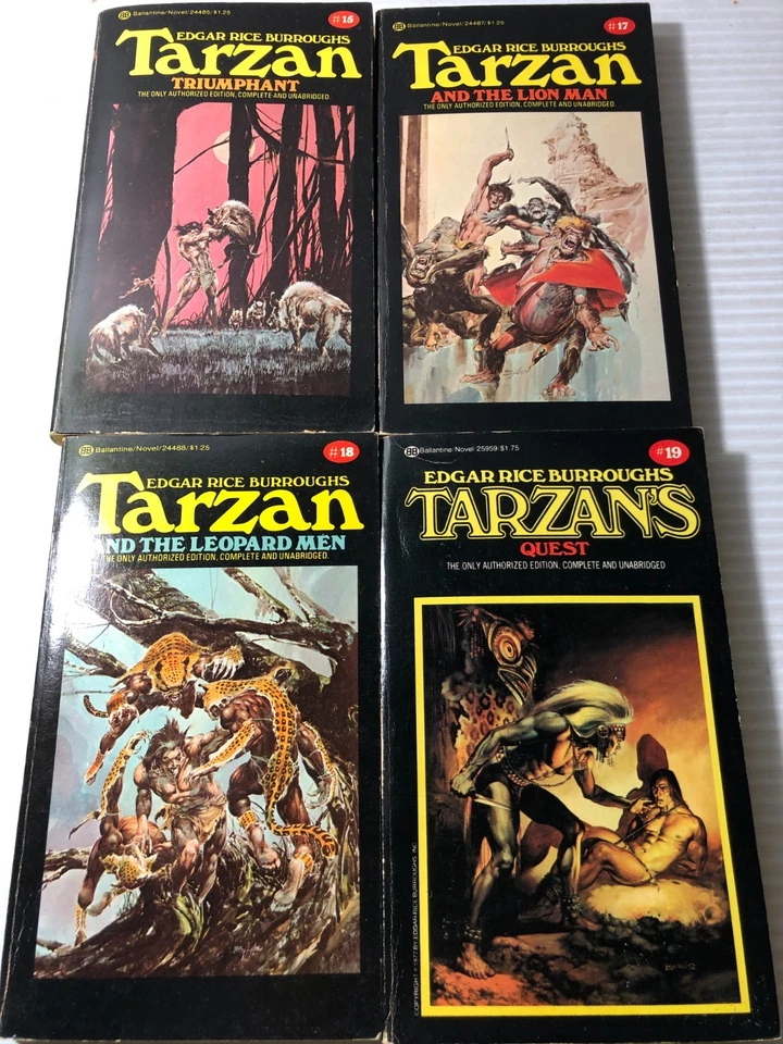 Edgar Rice Burroughs TARZAN SERIES lot of 16 Ballantine 1970's Black Covers Foto 4 de 4