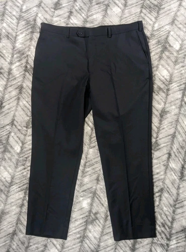 Pantaloni eleganti VERSACE uomo 40 x 29 blu navy 100% lana designer lusso