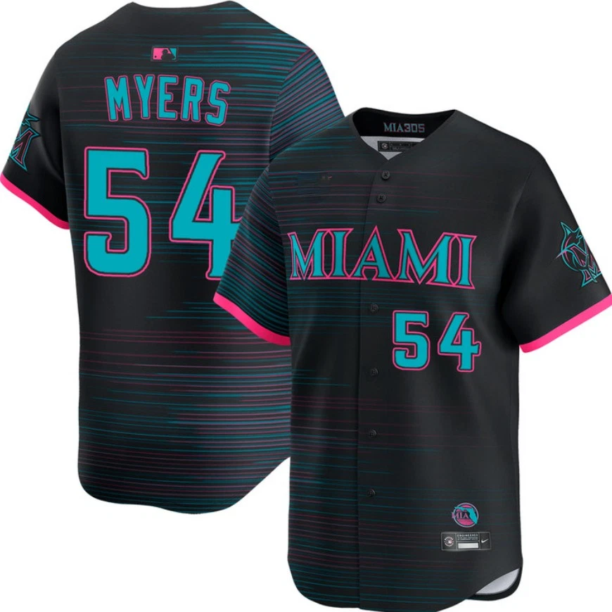 Men's Marlins Black 2025 City Connect  Jersey