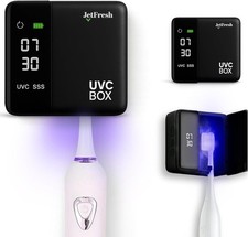 UV Toothbrush Sanitizer Holder  Cleaner with LED Clock Display  Hot Air Drying
