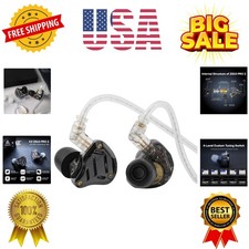 KZ ZS10 PRO 2 In Ear Monitor IEM, 1DD 4BA Hybrid Wired Earbuds, with 4-Level ...