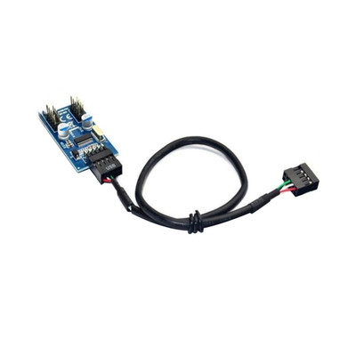 PC Cases Internal 9 Pin USB2.0 To Dual 9 Pin Pcb Double Chipset Enhanced Cable f