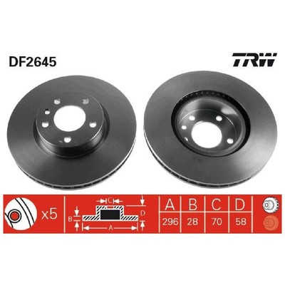 2x TRW Scheibenbremse vorne 90393496 90392559 569045 569044 | 731080