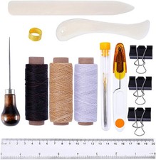 19 Pieces Bookbinding Kit Starter Tools Set Bone Folder Paper Creaser, Waxed Thr