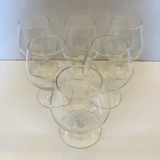 VTG Courvoisier Cognac Brandy France Ribbed Snifters Glasses Lof Of 6