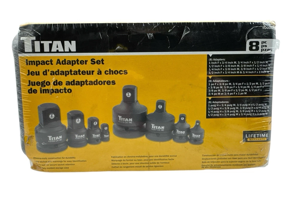 Juego de adaptadores de impacto Titan 40000 8 piezas nuevo Foto 2 de 4