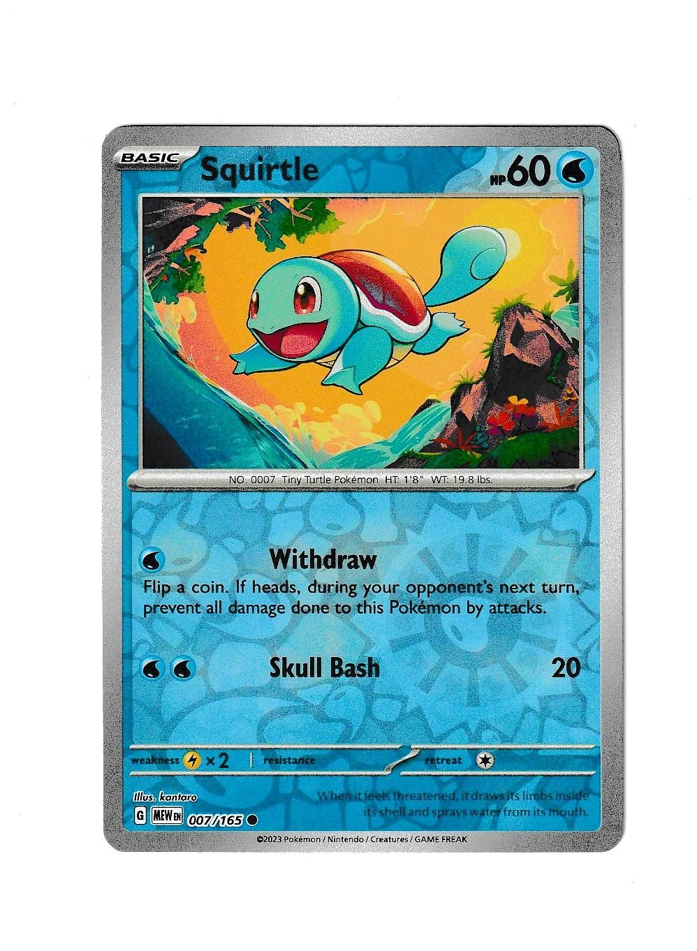 SQUIRTLE 007/165 REVERSE HOLO C 151 NM POKEMON