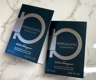 2x SALVATORE FERRAGAMO Intense Leather eau de parfum pour homme 0.05 oz / 1.5 ml