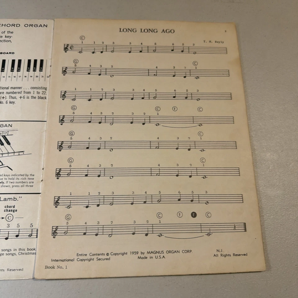 1958 Selecciones de música para el libro de órgano de acordes Magnus #1 de Sanford Hertz Foto 4 de 4