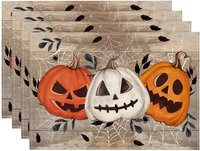 Planken KüRbisse Halloween Platzsets 30X45Cm 4Er Set