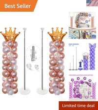 Balloon Column Stand Kit Set of 2, 7ft Height Adjustable Balloon Arch Kit, Me...
