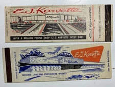 Full Length Matchbook Cover 2 Diff E J Korvette Vitamins