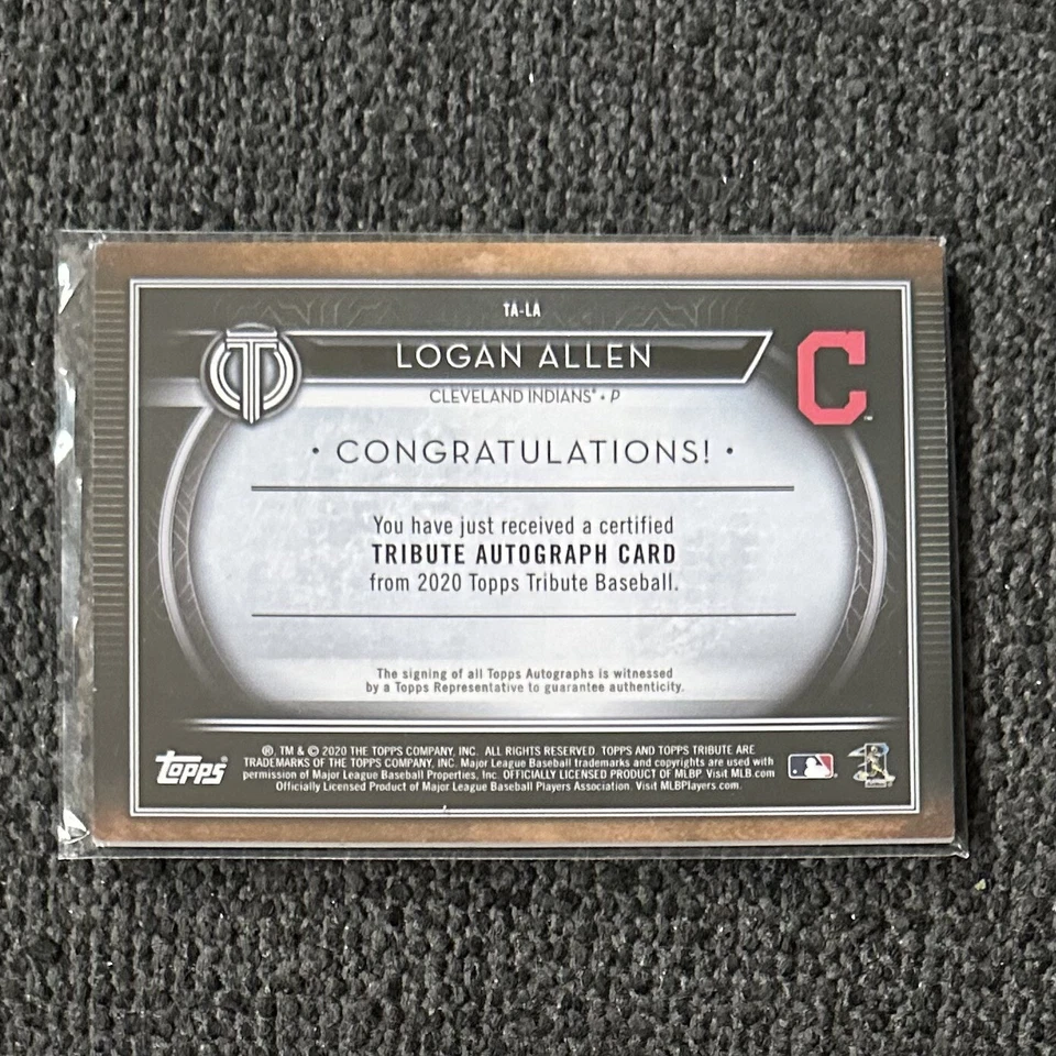2020 Topps Tribute - Tribute Autographs Blue #TA-LA Logan Allen /150 (AU, RC) - Image 2 of 2