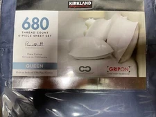 Kirkland Signature 680 Thread Count 6-piece Sheet Set, Queen Blue
