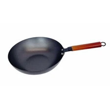 9-7/8" Carbon Steel Wok Frying Pan Gourmet Chef Chinese Traditional Wok Cookware