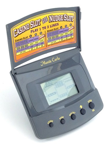 Monte Carlo Casino Nudge Slot Handheld Game Electronic Battery Operated I633