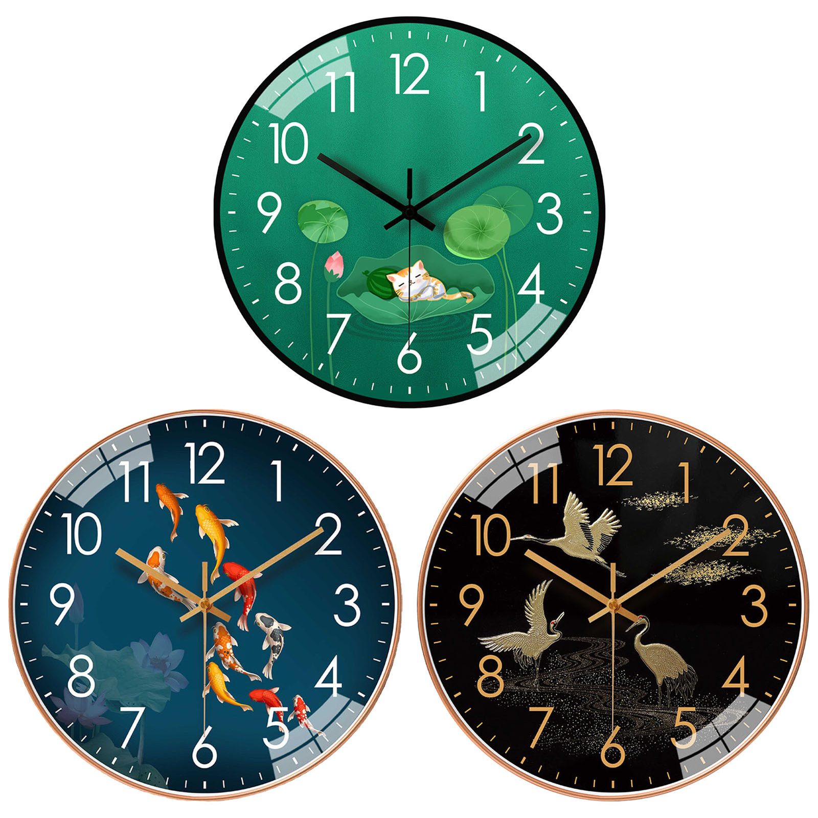 Wall Clock Silent Battery Operated Round Modern Simple Style Decor 8 Inch