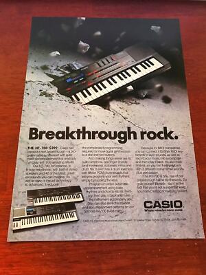 1987 VINTAGE 8X11 PRINT Ad FOR THE Casio HT-700 SYNTHESIZER ''BREAKTHROUGH ROCK''