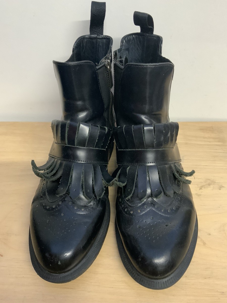 Ankle Boots Doc Martens Tina Dr Martens Tina Ladies Boots Brogues Tassels  Black Leather Uk