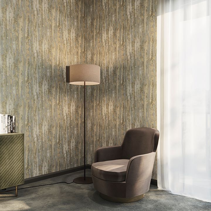 Z46036 Plain Contemporary Shimmer golden gray metallic Faux plaster Te