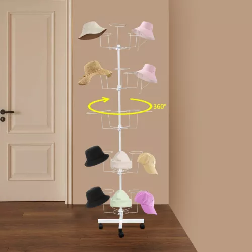 5-Tier Hat Rack Stand Freestanding Hats Display Rack White Hat Display Stand NEW - Picture 4 of 6