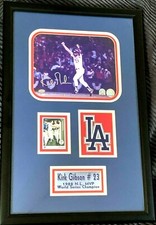 Kirk Gibson autographed signed auto Dodgers 1988 WS HR 8x10 photo framed w patch