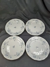 Set Of 4 Johann Haviland Blue Garland rose China Bavaria Germany Bread Plate 6”